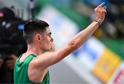 5 March 2023; Darragh McElhinney of Ireland after finishing fourth in the men's 3000m final during Day 3 of the European Indoor Athletics Championships at Ataköy Athletics Arena in Istanbul, Türkiye. Photo by Sam Barnes/Sportsfile