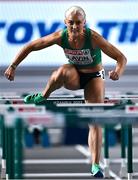 5 March 2023; Sarah Lavin of Ireland competes in the women's 60m hurdles final during Day 3 of the European Indoor Athletics Championships at Ataköy Athletics Arena in Istanbul, Türkiye. Photo by Sam Barnes/Sportsfile