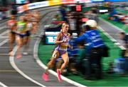 5 March 2023; Keely Hodgkinson of Great Britain on her way to winning the women's 800m final during Day 3 of the European Indoor Athletics Championships at Ataköy Athletics Arena in Istanbul, Türkiye. Photo by Sam Barnes/Sportsfile