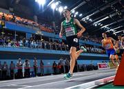 5 March 2023; Darragh McElhinney of Ireland competes in the men's 3000m final during Day 3 of the European Indoor Athletics Championships at Ataköy Athletics Arena in Istanbul, Türkiye. Photo by Sam Barnes/Sportsfile