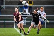 5 March 2023; Cathal Sweeney of Galway in action against Monaghan goalkeeper Rory Beggan during the Allianz Football League Division 1 match between Galway and Monaghan at Pearse Stadium in Galway. Photo by Seb Daly/Sportsfile