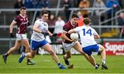 5 March 2023; Seán Kelly of Galway in action against Shane Carey, left, and Karl Gallagher during the Allianz Football League Division 1 match between Galway and Monaghan at Pearse Stadium in Galway. Photo by Seb Daly/Sportsfile
