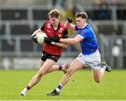 5 March 2023; Ryan McEvoy of Down in action against Dara McVeety of Cavan during the Allianz Football League Division 3 match between Cavan and Down at Kingspan Breffni in Cavan. Photo by Stephen Marken/Sportsfile