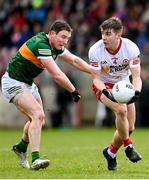5 March 2023; Cormac Quinn of Tyrone in action against Tadhg Morley of Kerry during the Allianz Football League Division 1 match between Tyrone and Kerry at O'Neill's Healy Park in Omagh, Tyrone. Photo by Ramsey Cardy/Sportsfile