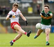 5 March 2023; Cormac Quinn of Tyrone in action against Paudie Clifford of Kerry during the Allianz Football League Division 1 match between Tyrone and Kerry at O'Neill's Healy Park in Omagh, Tyrone. Photo by Ramsey Cardy/Sportsfile