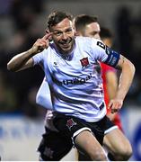 6 March 2023; Andy Boyle of Dundalk celebrates after scoring his side's second goal during the SSE Airtricity Men's Premier Division match between Dundalk and Shelbourne at Oriel Park in Dundalk, Louth. Photo by Ramsey Cardy/Sportsfile