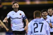 6 March 2023; Andy Boyle of Dundalk celebrates after scoring his side's second goal during the SSE Airtricity Men's Premier Division match between Dundalk and Shelbourne at Oriel Park in Dundalk, Louth. Photo by Ramsey Cardy/Sportsfile
