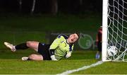 6 March 2023; UCD goalkeeper Lorcan Healy concedes his side's fourth goal during the SSE Airtricity Men's Premier Division match between UCD and Derry City at the UCD Bowl in Dublin. Photo by Stephen McCarthy/Sportsfile