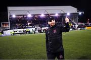 6 March 2023; Dundalk head coach Stephen O'Donnell celebrates his side's victory in the SSE Airtricity Men's Premier Division match between Dundalk and Shelbourne at Oriel Park in Dundalk, Louth. Photo by Ramsey Cardy/Sportsfile