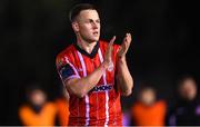 6 March 2023; Ben Doherty of Derry City after the SSE Airtricity Men's Premier Division match between UCD and Derry City at the UCD Bowl in Dublin. Photo by Stephen McCarthy/Sportsfile