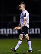 6 March 2023; Darragh Leahy of Dundalk celebrates at the final whistle of the SSE Airtricity Men's Premier Division match between Dundalk and Shelbourne at Oriel Park in Dundalk, Louth. Photo by Ramsey Cardy/Sportsfile