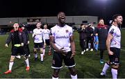 6 March 2023; Wasiri Williams of Dundalk celebrates after the SSE Airtricity Men's Premier Division match between Dundalk and Shelbourne at Oriel Park in Dundalk, Louth. Photo by Ramsey Cardy/Sportsfile