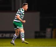 6 March 2023; Sean Hoare of Shamrock Rovers celebrates after scoring his side's fourth goal during the SSE Airtricity Men's Premier Division match between Shamrock Rovers and Cork City at Tallaght Stadium in Dublin. Photo by Piaras Ó Mídheach/Sportsfile