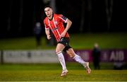 6 March 2023; Jordan McEneff of Derry City during the SSE Airtricity Men's Premier Division match between UCD and Derry City at the UCD Bowl in Dublin. Photo by Stephen McCarthy/Sportsfile