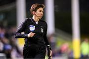 6 March 2023; Assistant referee Michelle O'Neill during the SSE Airtricity Men's Premier Division match between UCD and Derry City at the UCD Bowl in Dublin. Photo by Stephen McCarthy/Sportsfile