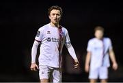 6 March 2023; Darragh Markey of Drogheda United during the SSE Airtricity Men's Premier Division match between Bohemians and Drogheda United at Dalymount Park in Dublin. Photo by Harry Murphy/Sportsfile