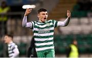 6 March 2023; Simon Power of Shamrock Rovers celebrates after scoring his side's third goal during the SSE Airtricity Men's Premier Division match between Shamrock Rovers and Cork City at Tallaght Stadium in Dublin. Photo by Piaras Ó Mídheach/Sportsfile