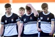 7 March 2023; Charlie O'Loughlin of Newbridge College, centre, and team mates after the Bank of Ireland Leinster Schools Senior Cup Semi Final match between Newbridge College and Gonzaga College at Energia Park in Dublin. Photo by David Fitzgerald/Sportsfile