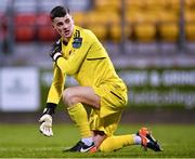 6 March 2023; Cork City goalkeeper Jimmy Corcoran awaits medical attention for an injury during the SSE Airtricity Men's Premier Division match between Shamrock Rovers and Cork City at Tallaght Stadium in Dublin. Photo by Piaras Ó Mídheach/Sportsfile