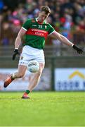 5 March 2023; Cillian O'Connor of Mayo takes a free during the Allianz Football League Division 1 match between Roscommon and Mayo at Dr Hyde Park in Roscommon. Photo by Piaras Ó Mídheach/Sportsfile