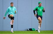 8 March 2023; Garry Ringrose, left, and James Lowe during Ireland rugby squad training at the IRFU High Performance Centre at the Sport Ireland Campus in Dublin. Photo by Brendan Moran/Sportsfile