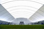 8 March 2023; A general view of the pitch before the 2023 Yoplait Ladies HEC Cup Final match between DCU Dóchas Éireann and Ulster University, Magee, at University of Galway Connacht GAA Air Dome in Bekan, Mayo. Photo by Piaras Ó Mídheach/Sportsfile