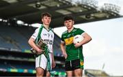 8 March 2023; In attendance at the Masita All-Ireland Post Primary Schools Captains Call at Croke Park in Dublin is, from left, Paddy Downey of the Abbey School and Ronan Molloy of St Joseph's Grammar Donaghmore. The Masita GAA All-Ireland Post Primary Schools Croke Cup and the Masita GAA All-Ireland Post Primary Schools Hogan and Croke Cup will be played in Croke Park on St Patrick’s Day, 17th March 2023. Photo by Eóin Noonan/Sportsfile