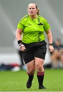 8 March 2023; Referee Katie Kilbane during the 2023 Yoplait Ladies HEC Cup Final match between DCU Dóchas Éireann and Ulster University Magee at University of Galway Connacht GAA Air Dome in Bekan, Mayo. Photo by Piaras Ó Mídheach/Sportsfile