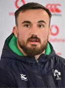 8 March 2023; Ronán Kelleher during an Ireland rugby squad media conference at the IRFU High Performance Centre at the Sport Ireland Campus in Dublin. Photo by Brendan Moran/Sportsfile