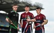 8 March 2023; In attendance at the Masita All-Ireland Post Primary Schools Captains Call at Croke Park in Dublin is, from left, Liam Garrigan of Colaiste Phadraig Lucan CBS, Ryan Stapleton and Cian O'Carroll of Colaiste na Trocaire Rathkeale. The Masita GAA All-Ireland Post Primary Schools Croke Cup and the Masita GAA All-Ireland Post Primary Schools Hogan and Croke Cup will be played in Croke Park on St Patrick’s Day, 17th March 2023. Photo by Eóin Noonan/Sportsfile