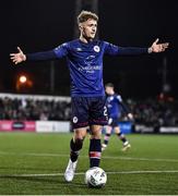 3 March 2023; Sam Curtis of St Patrick's Athletic during the SSE Airtricity Men's Premier Division match between Dundalk and St Patrick's Athletic at Oriel Park in Dundalk, Louth. Photo by Ben McShane/Sportsfile