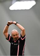 10 March 2023; Referee Jonathan Murphy during the 2023 Yoplait Ladies HEC O’Connor Cup semi-final match between DCU Dóchas Éireann and TU Dublin at University of Galway Connacht GAA Air Dome in Bekan, Mayo. Photo by Piaras Ó Mídheach/Sportsfile