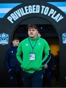 10 March 2023; George Hadden of Ireland walks the pitch before the U20 Six Nations Rugby Championship match between Scotland and Ireland at Scotstoun Stadium in Glasgow, Scotland. Photo by Brendan Moran/Sportsfile
