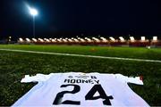 10 March 2023; A general view of the Dundalk jersey to be presented to the family of Private Sean Rooney before the SSE Airtricity Men's Premier Division match between Derry City and Dundalk at The Ryan McBride Brandywell Stadium in Derry. Photo by Ben McShane/Sportsfile