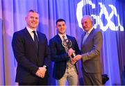 10 March 2023; Conor Sheahan of Ballygunner is presented with his AIB GAA Hurling Club Team of The Year award by GAA Vice President John Murphy, right, and AIB CMO Mark Doyle, at the AIB Club Players Awards at Croke Park in Dublin. Photo by Ramsey Cardy/Sportsfile