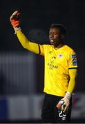 10 March 2023; St Patricks Athletic goalkeeper David Odumosu during the SSE Airtricity Men's Premier Division match between St Patrick's Athletic and Bohemians at Richmond Park in Dublin. Photo by Stephen McCarthy/Sportsfile