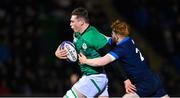 10 March 2023; Diarmuid Mangan is tackled by Charlie Clare of Scotland during the U20 Six Nations Rugby Championship match between Scotland and Ireland at Scotstoun Stadium in Glasgow, Scotland. Photo by Brendan Moran/Sportsfile