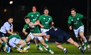 10 March 2023; Fintan Gunne of Ireland is tackled by Corey Tait of Scotland during the U20 Six Nations Rugby Championship match between Scotland and Ireland at Scotstoun Stadium in Glasgow, Scotland. Photo by Brendan Moran/Sportsfile