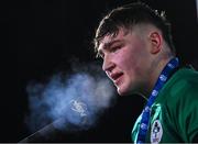 10 March 2023; Ruadhán Quinn of Ireland after the U20 Six Nations Rugby Championship match between Scotland and Ireland at Scotstoun Stadium in Glasgow, Scotland. Photo by Brendan Moran/Sportsfile