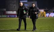10 March 2023; Shamrock Rovers manager Stephen Bradley, right, and Shamrock Rovers coach Glenn Cronin after the SSE Airtricity Men's Premier Division match between Shelbourne and Shamrock Rovers at Tolka Park in Dublin. Photo by Seb Daly/Sportsfile