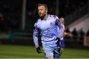 10 March 2023; Jack Doherty of Cobh Ramblers celebrates after scoring his side's third goal during the SSE Airtricity Men's First Division match between Treaty United and Cobh Ramblers at Markets Field in Limerick. Photo by Michael P Ryan/Sportsfile