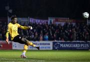 10 March 2023; St Patricks Athletic goalkeeper David Odumosu during the SSE Airtricity Men's Premier Division match between St Patrick's Athletic and Bohemians at Richmond Park in Dublin. Photo by Stephen McCarthy/Sportsfile