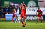 10 March 2023; Kameron Ledwidge of Shelbourne during the SSE Airtricity Men's Premier Division match between Shelbourne and Shamrock Rovers at Tolka Park in Dublin. Photo by Seb Daly/Sportsfile