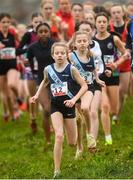11 March 2023; Freya Renton of Sacred Heart School Westport, Mayo, leads the field whilst competing in the minor girls 2000m during the 123.ie All-Ireland Schools Cross Country Championships at SETU Sports Campus in Carriganore, Waterford. Photo by David Fitzgerald/Sportsfile