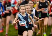 11 March 2023; Freya Renton of Sacred Heart School Westport, Mayo, leads the field whilst competing in the minor girls 2000m minor girls during the 123.ie All-Ireland Schools Cross Country Championships at SETU Sports Campus in Carriganore, Waterford. Photo by David Fitzgerald/Sportsfile