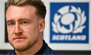 11 March 2023; Stuart Hogg during a media conference after the Scotland rugby captain's run at BT Murrayfield Stadium in Edinburgh, Scotland. Photo by Brendan Moran/Sportsfile