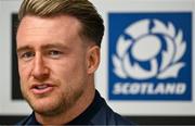 11 March 2023; Stuart Hogg during a media conference after the Scotland rugby captain's run at BT Murrayfield Stadium in Edinburgh, Scotland. Photo by Brendan Moran/Sportsfile
