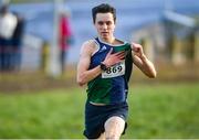 11 March 2023; Jonas Stafford of Glendalough school, Wicklow, celebrates on his way to winning the senior boys 6000m during the 123.ie All-Ireland Schools Cross Country Championships at SETU Sports Campus in Carriganore, Waterford. Photo by David Fitzgerald/Sportsfile