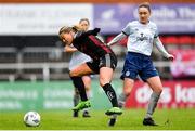 11 March 2023; Sarah Rowe of Bohemians in action against Rachel Graham of Shelbourne during the SSE Airtricity Women's Premier Division match between Bohemians and Shelbourne at Dalymount Park in Dublin. Photo by Tyler Miller/Sportsfile