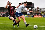 11 March 2023; Kira Bates Crosbie of Bohemians in action against Keeva Keenan of Shelbourne during the SSE Airtricity Women's Premier Division match between Bohemians and Shelbourne at Dalymount Park in Dublin. Photo by Tyler Miller/Sportsfile